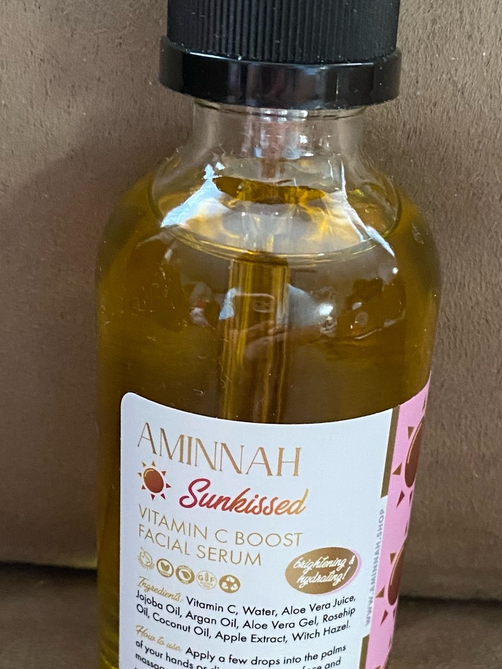 Aminnah Sunkissed Vitamin C Boost Facial Serum - Gold